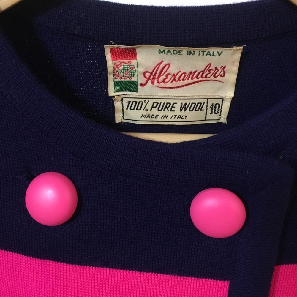 Vintage 60s striped wool cardigan sweater - Picture 4 of 6